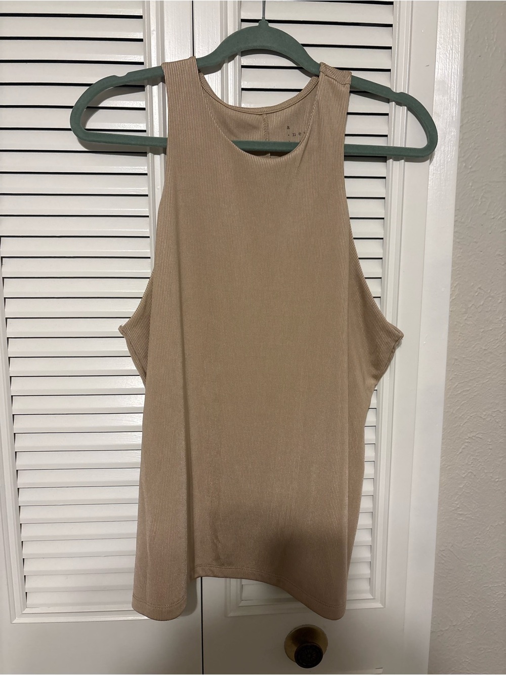 a new day Sleeveless Ribbed High Neck Tank - Taupe